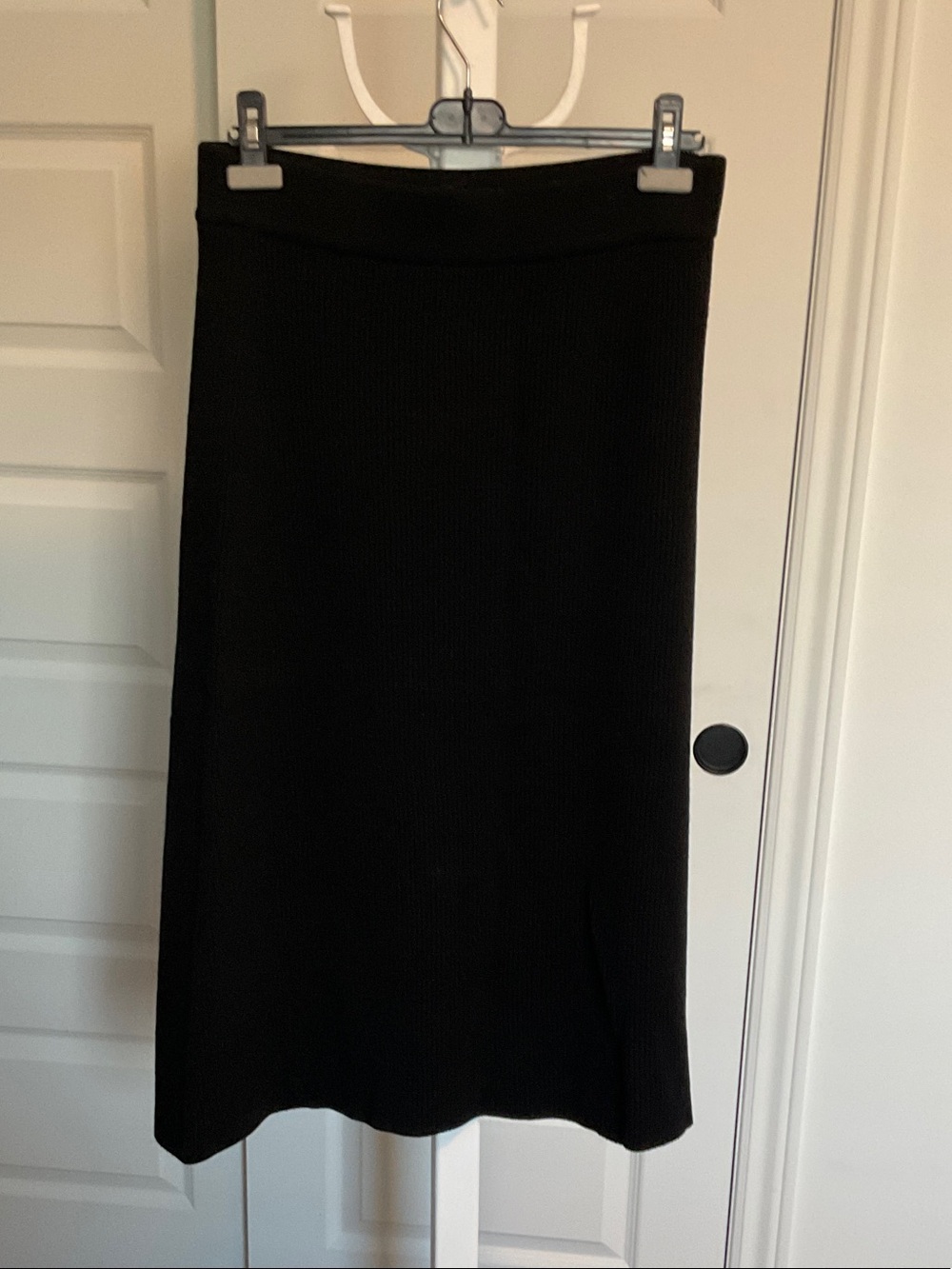 Sézane Black Ribbed Knit Midi Skirt - Picture 2 of 4